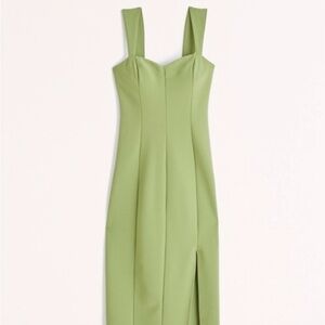 Green Wide-Strap Corset Sweetheart Dress - Abercrombie & Fitch
